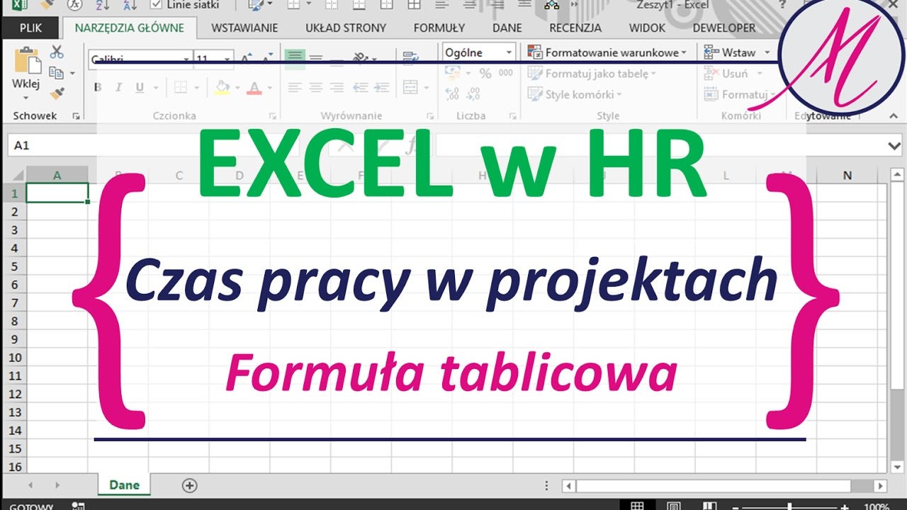 Excel w HR: Suma czasu pracy w projektach wyodrębniana formułą tablicową