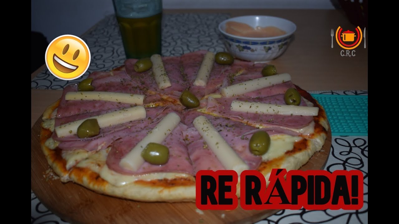 🍕PIZZA de JAMÓN y PALMITOS (Fácil y Rápida) 🍕😋 | COCINA DE RESTAURANTE EN CASA