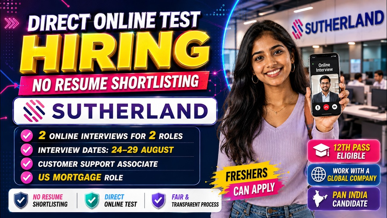 🔥 Sutherland Online Interview 2026 | Freshers & 12th Pass | Customer Support Jobs