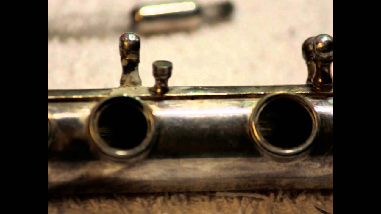 Riparazione flauto antico Bergamo Restoration of an old  E.Rampone flute