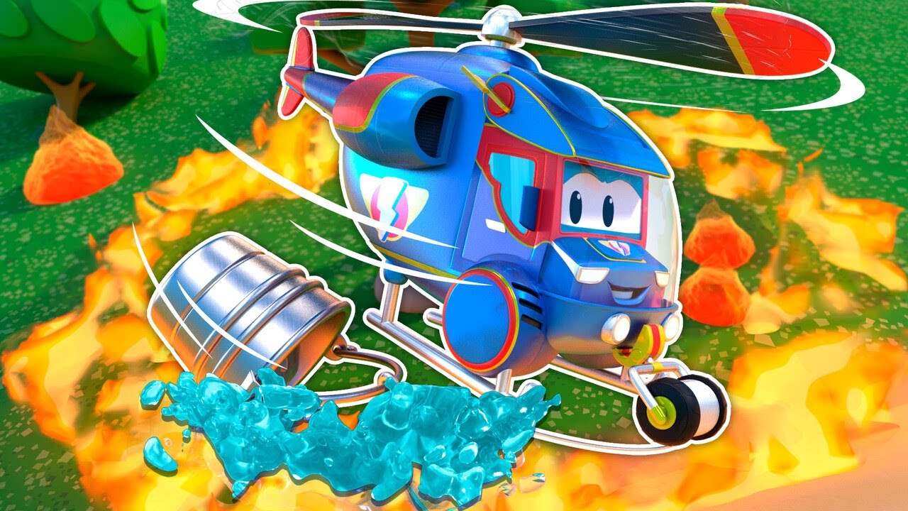 Super Helicopter stopt het vuur! - Brandweerauto's voor Kinderen
