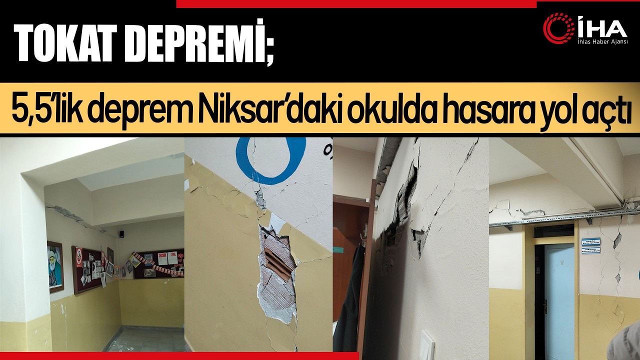 Tokat Depreminde Niksar’daki Okulda Çatlaklar Oluştu