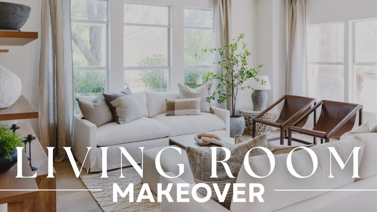 EXTREME LIVING ROOM MAKEOVER!! Cozy and Bright...Full tour - BEFORE and AFTER