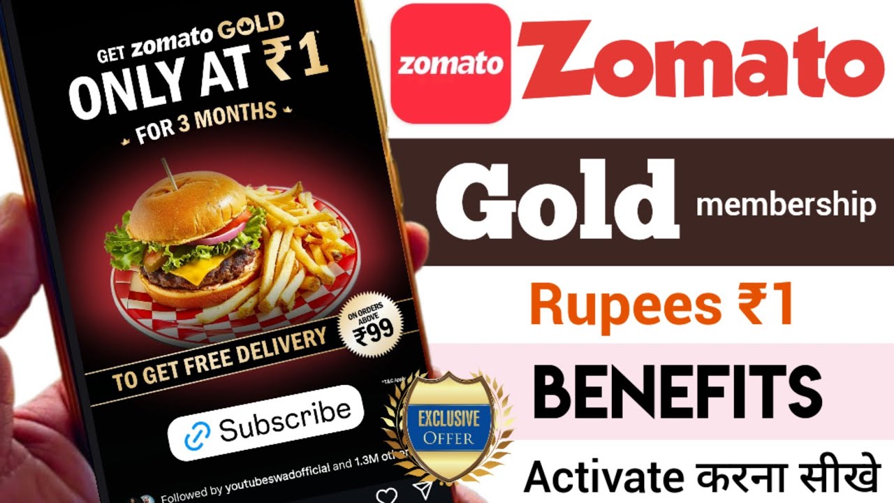 Zomato gold benefits | zomato gold 1 rupees offer | zomato mai delivery charge kaise hataye | zomato