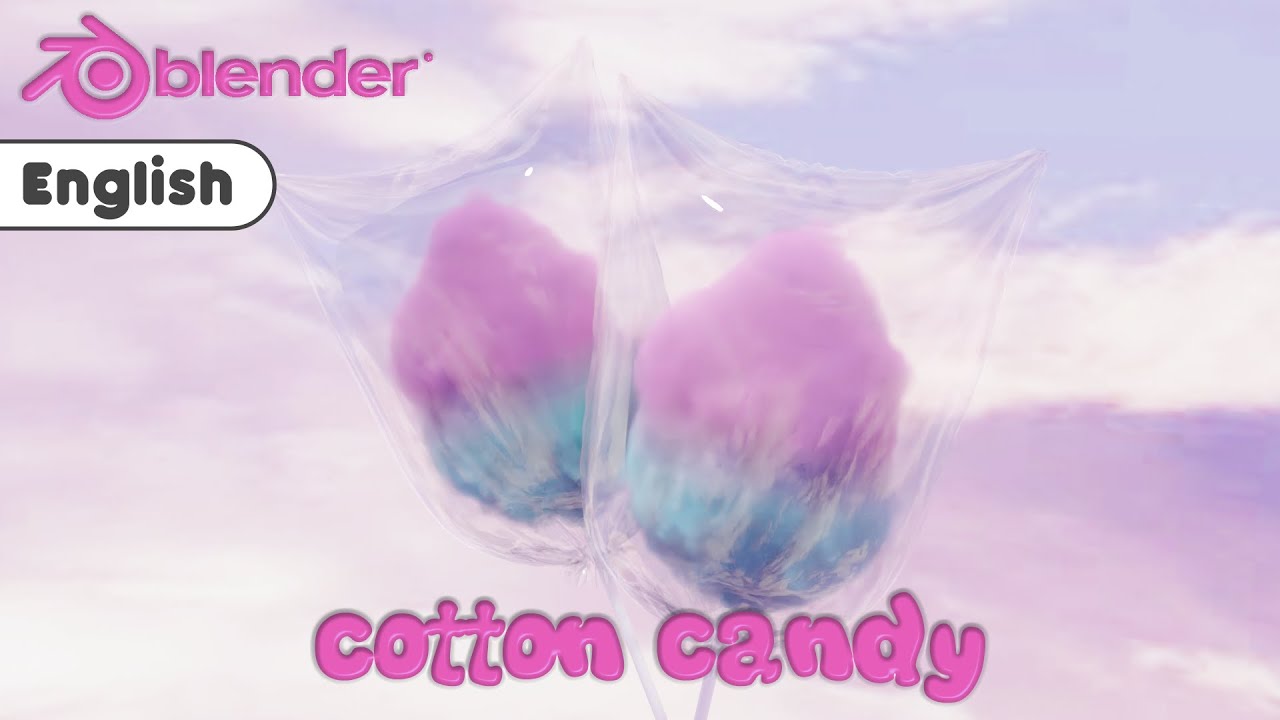 English 【blender3.4】Beginner Tutorial  Modeling cotton candy in a blender Cycles  3DCG