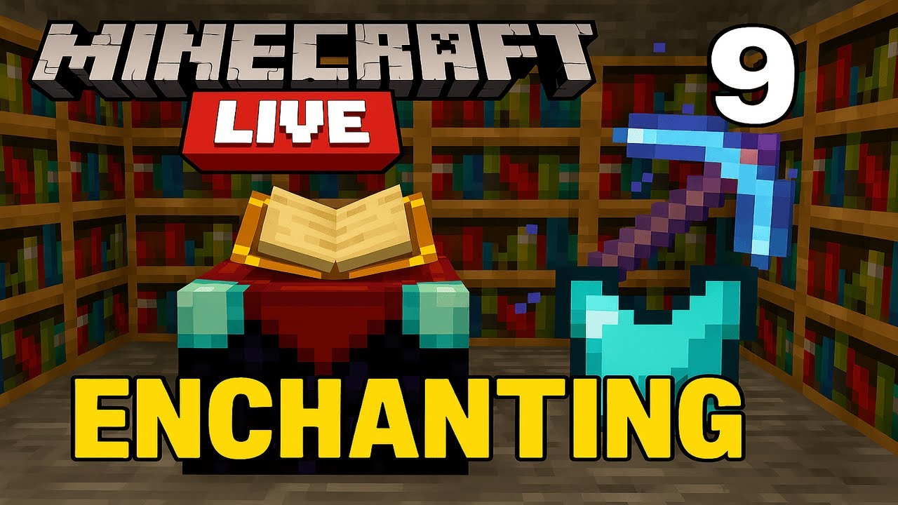 🔴 Minecraft Live &ndash; Crafting & Using the Enchantment Table | Survival | Dora Playz #9