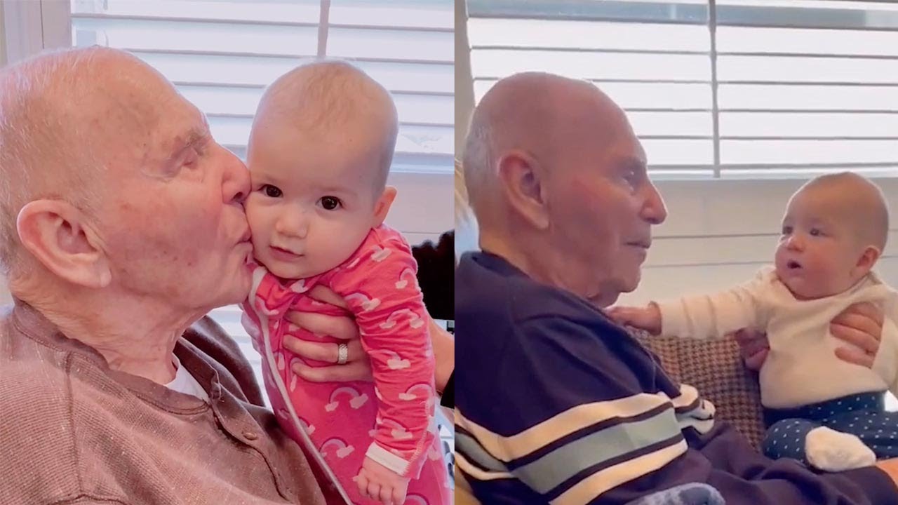 Grandad With Alzheimer's Meets His Great Granddaughter For First Time
