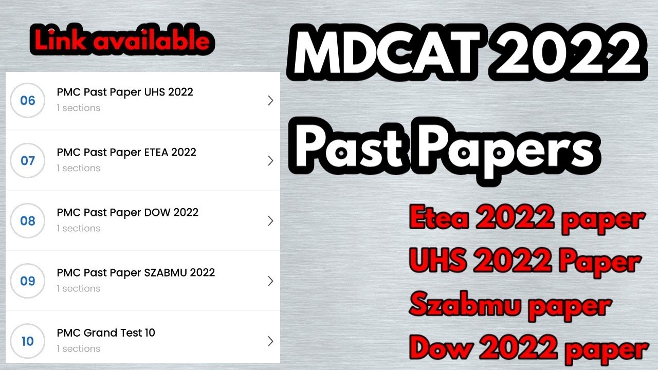 MDCAT Past Papers 2022||Etea 2022 past paper||Uhs mdcat 2022 past paper|Szabmu past paper|Mdcat 2023
