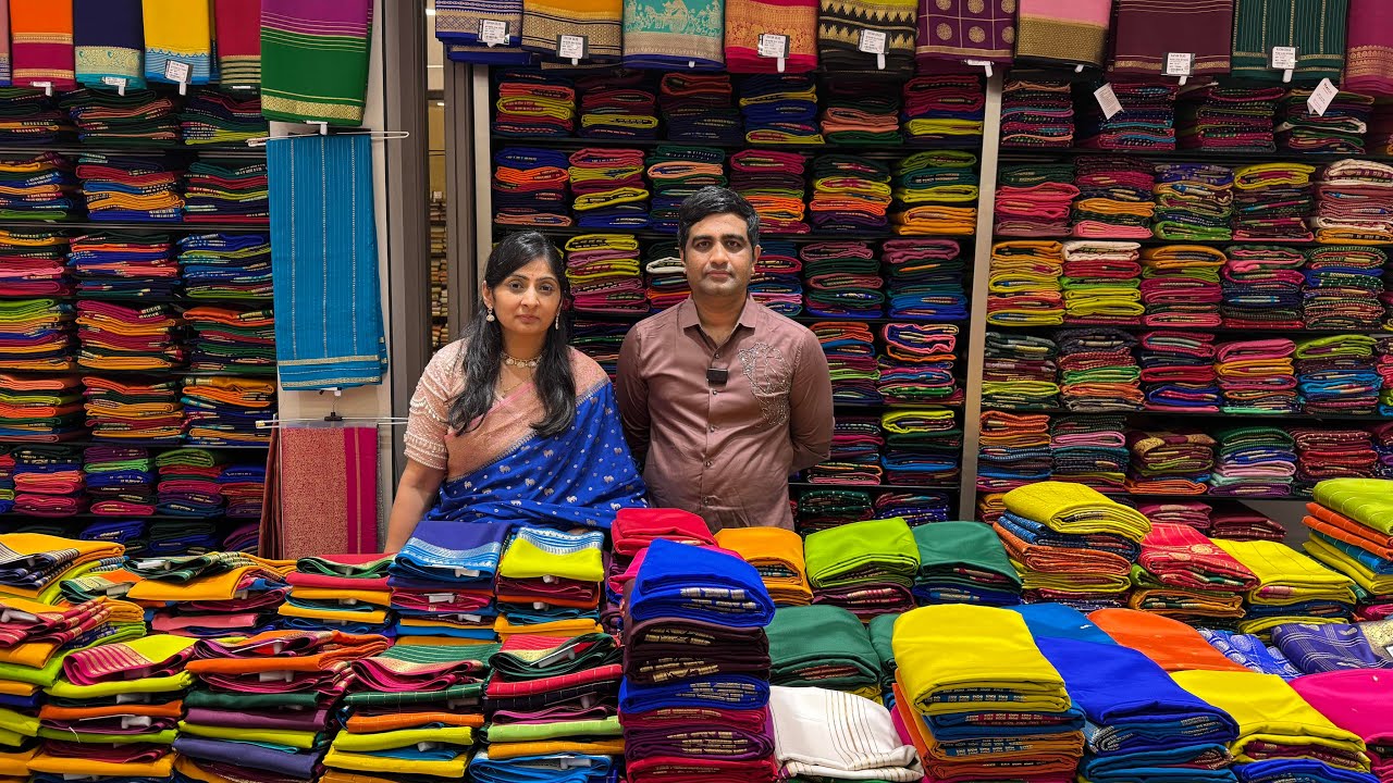 Pure Mysore Silk Sarees at Ratan Silk | Biggest Showroom in Bangalore Hanumanta nagar