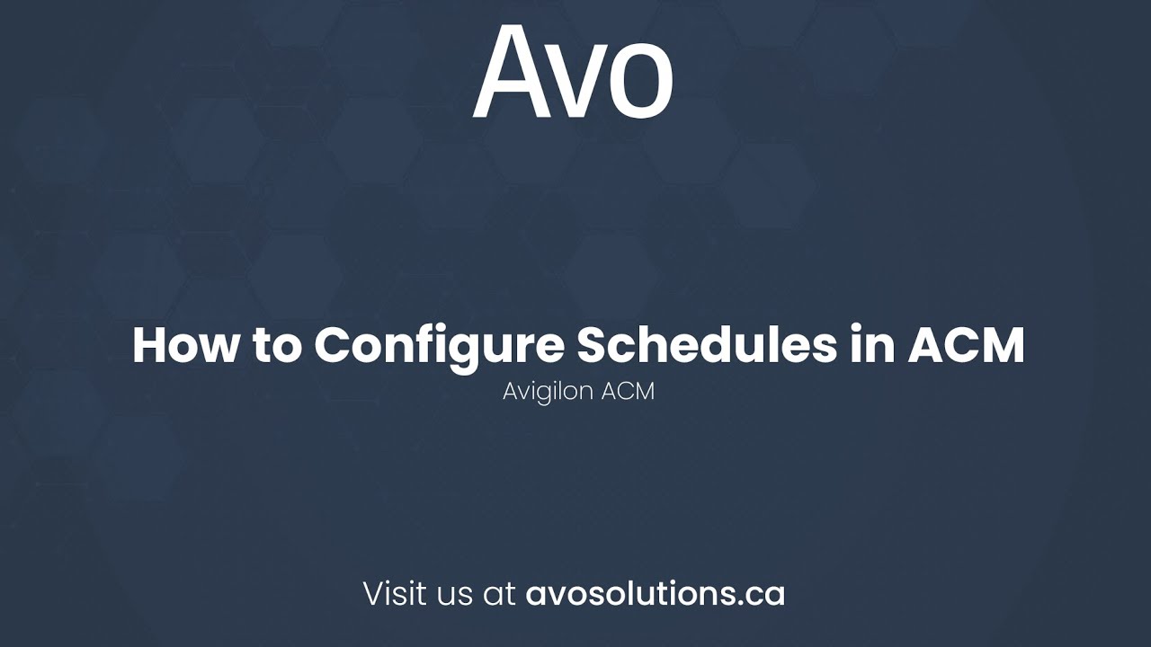 How to Configure Schedules in ACM