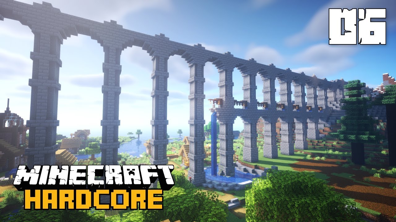 Minecraft Hardcore Survival 1.16 Let's Play - EPIC Aqueduct Design - Episode 6