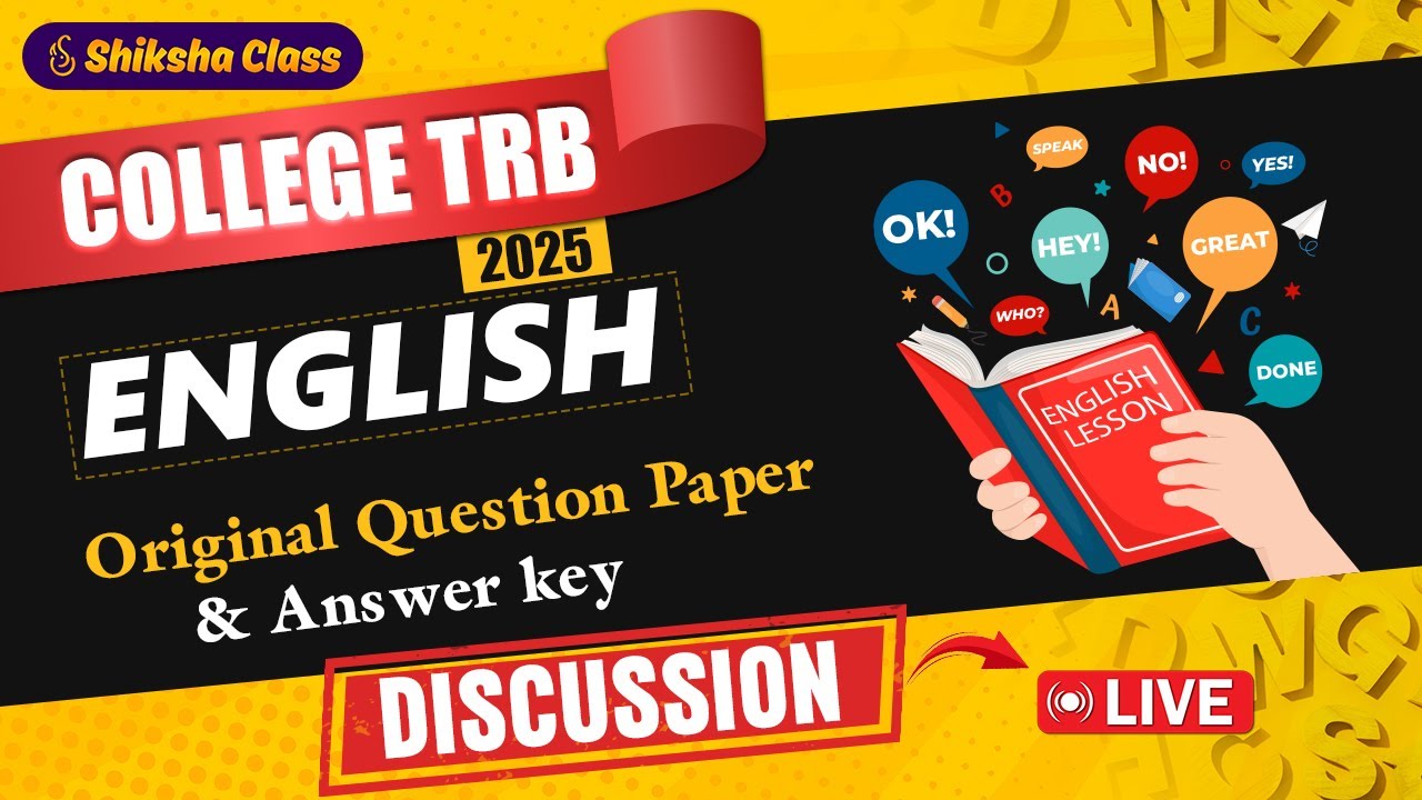 APTRB  English 2025 | Answer Key | Original Question Paper #aptrbenglish