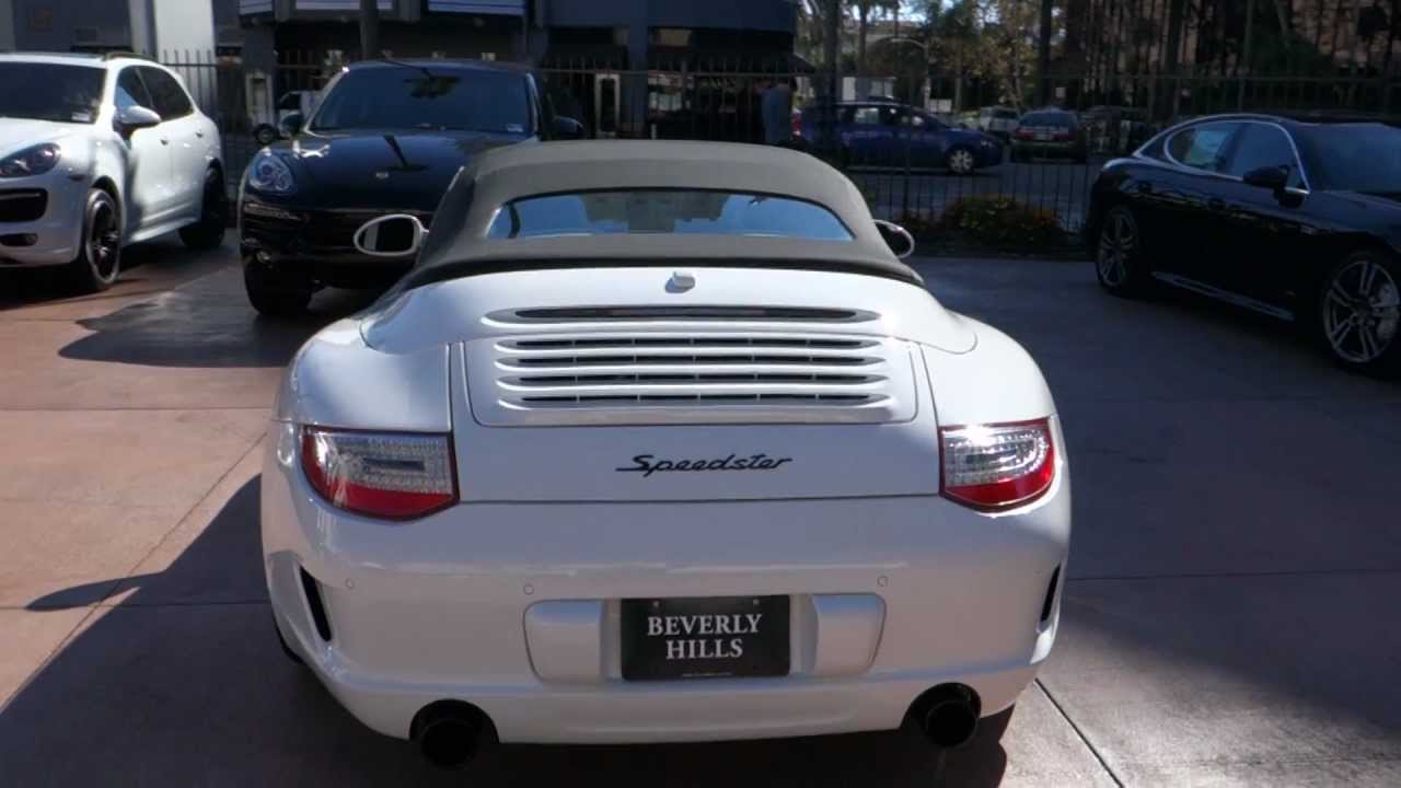 2011 Porsche 911 Speedster Convertible top operation how to open and close canvas top Beverly Hills