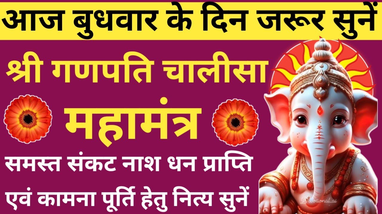 आज बुधवार को जरूर सुनें🔥Shri Ganesh Chalisa✴️श्री गणेश चालीसा🌿समस्त मनोरथ सिद्धि हेतु नित्य सुनें 🚩