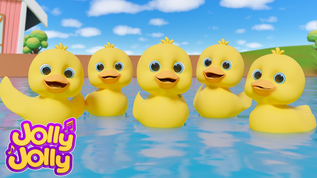 5 маленьких уток | Изучайте числа с уткой | Jolly Jolly - Учись и играй - Детские стишки