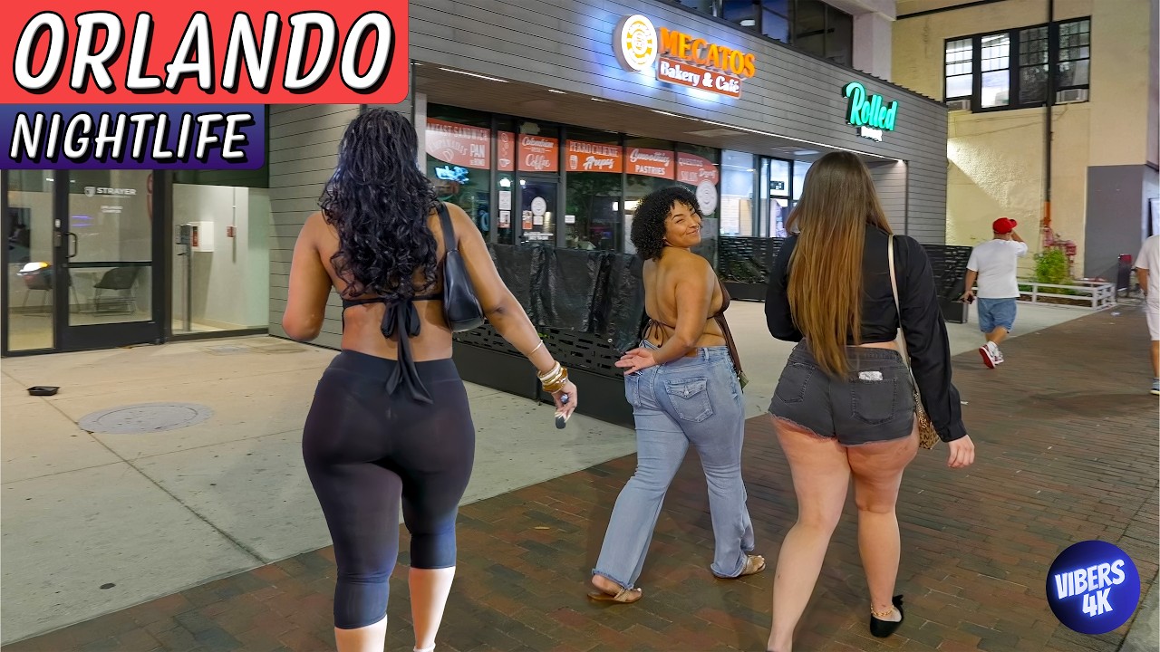 Downtown Orlando Florida Nightlife Walk in 4K