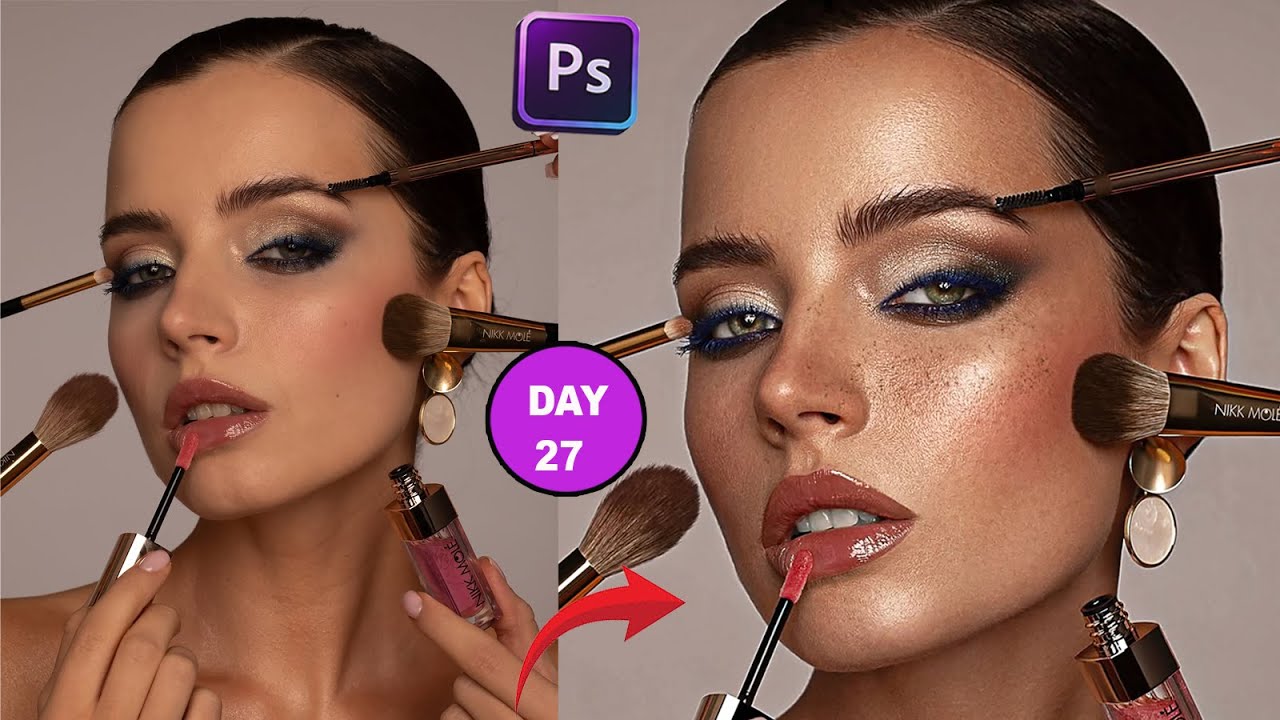 Полная ретушь макияжа в Photoshop | Превратите тусклые изображения в чистые, красивые и готовые к...