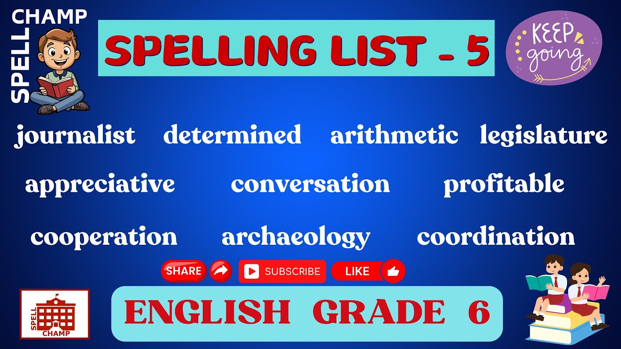 English Grade 6 Spelling List 5