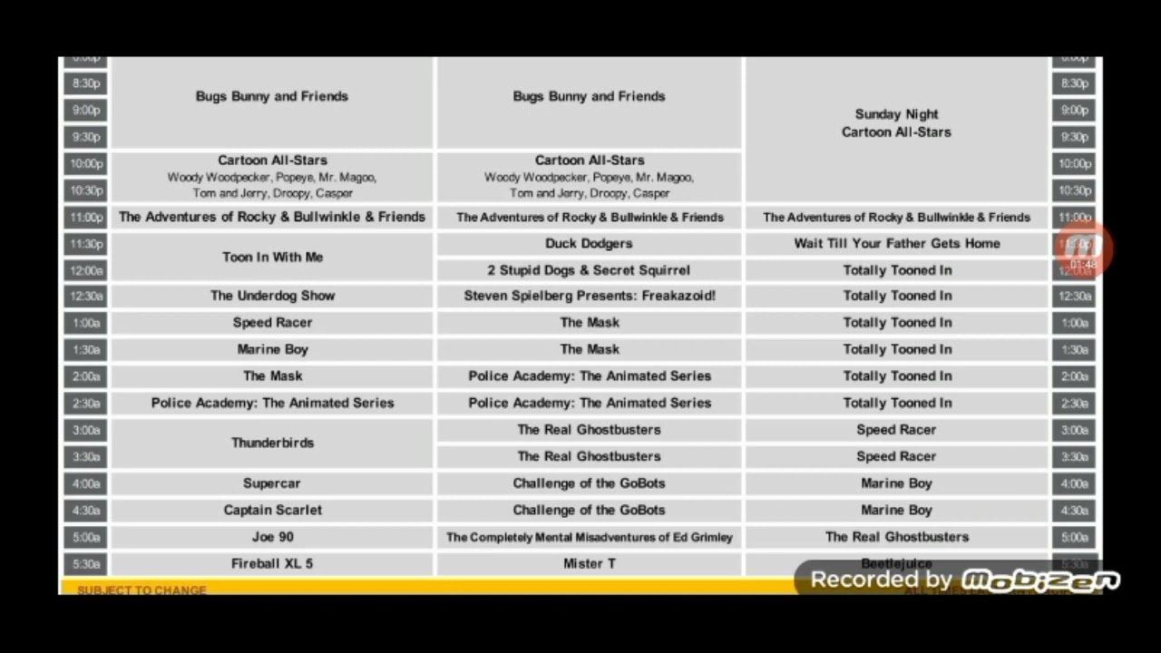 The FULL MeTV Toons lineup is revealed.