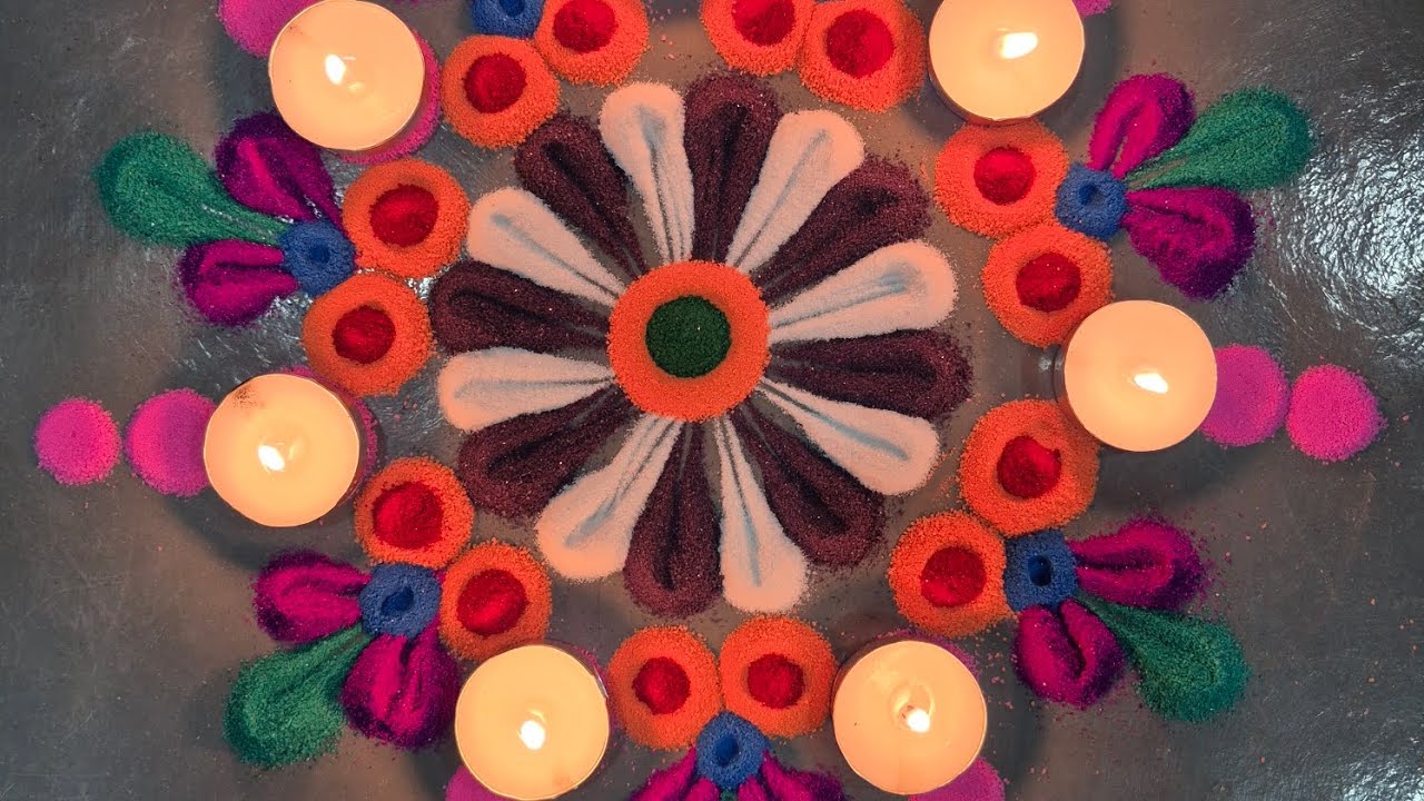 🌼 2 Easy & Beautiful latest rangoli design for beginners || archanacreativeart 