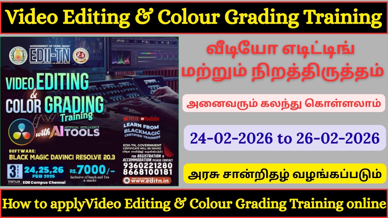 Video Editing And Colour Grading Training | Govt. Certificate Providing | All People Can Participate