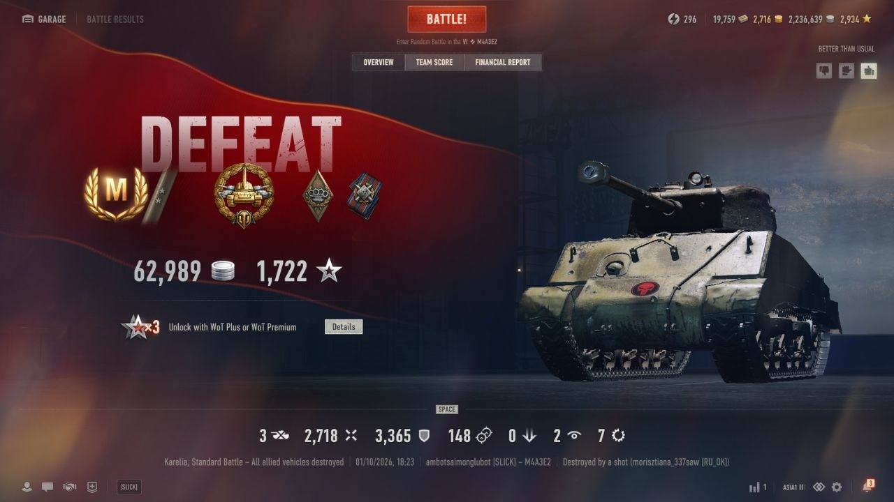 M4A3E2 Sherman Jumbo 2718 DMG 3365 Blocked Full Gameplay