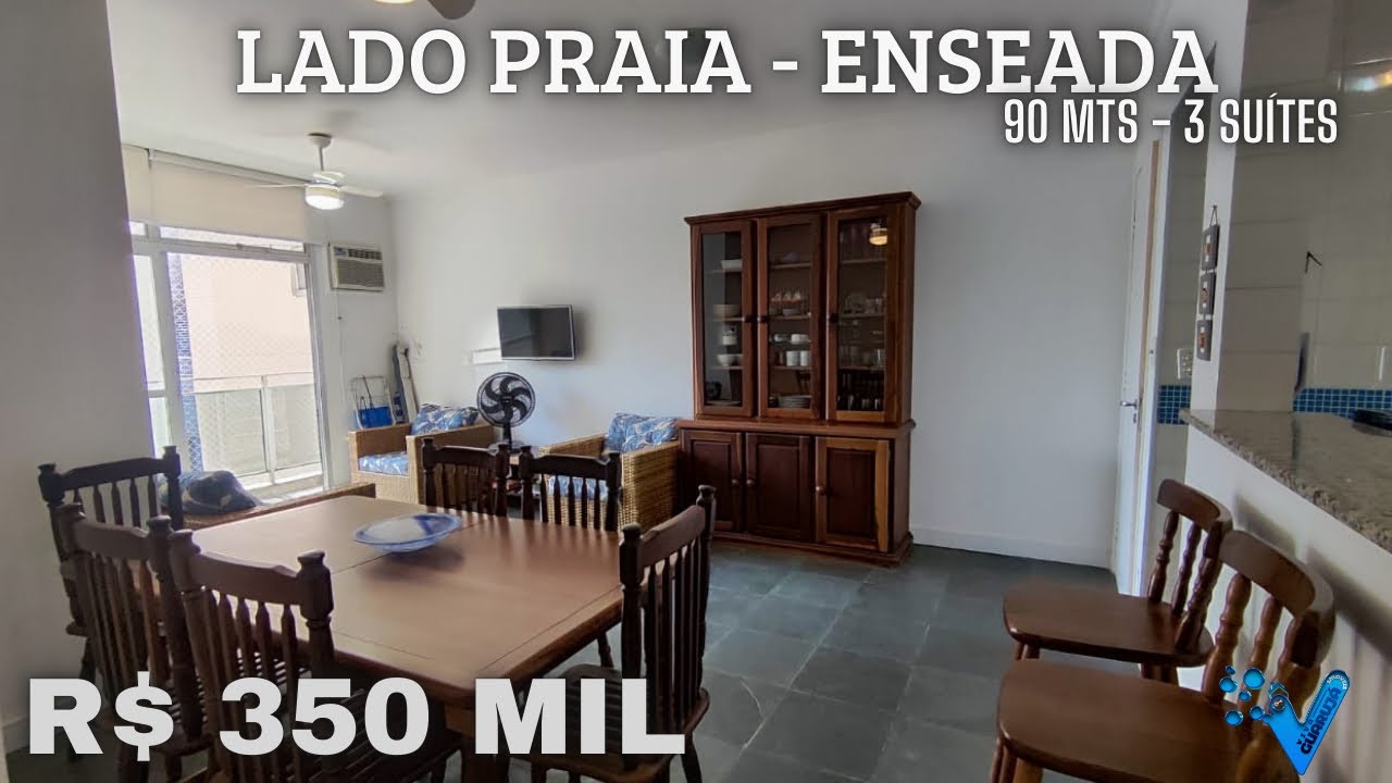 R$ 350 Mil - Apartamento à venda Lado Praia - 3 Suítes - Enseada 