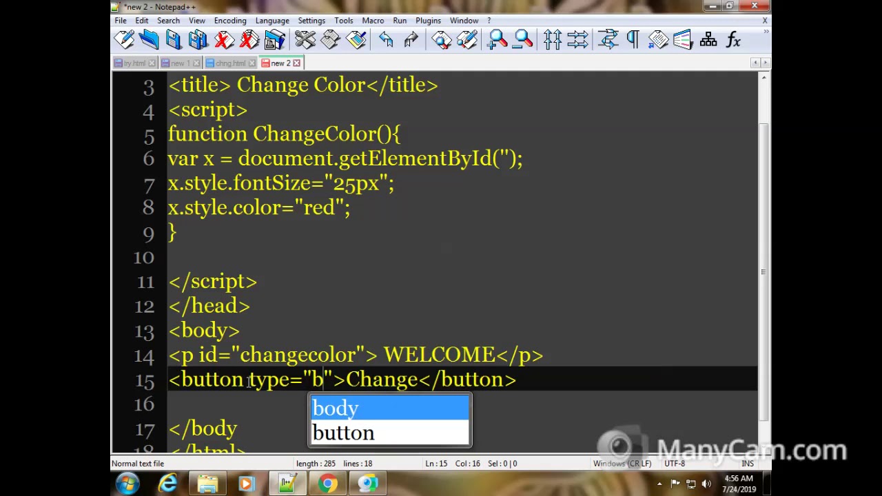 How we Change Colour and Size of text in JavaScript
