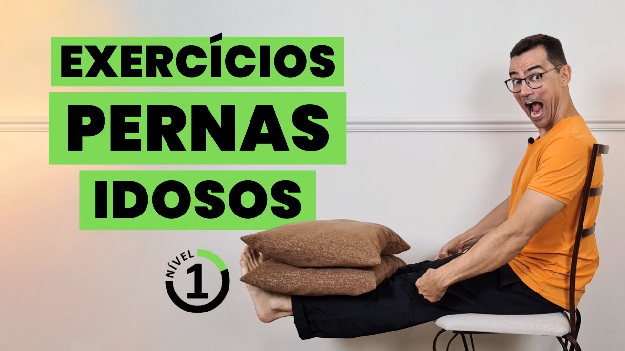 SOLUÇÃO PARA PERNAS FRACAS | Exercícios na cadeira para idosos | Nível 1