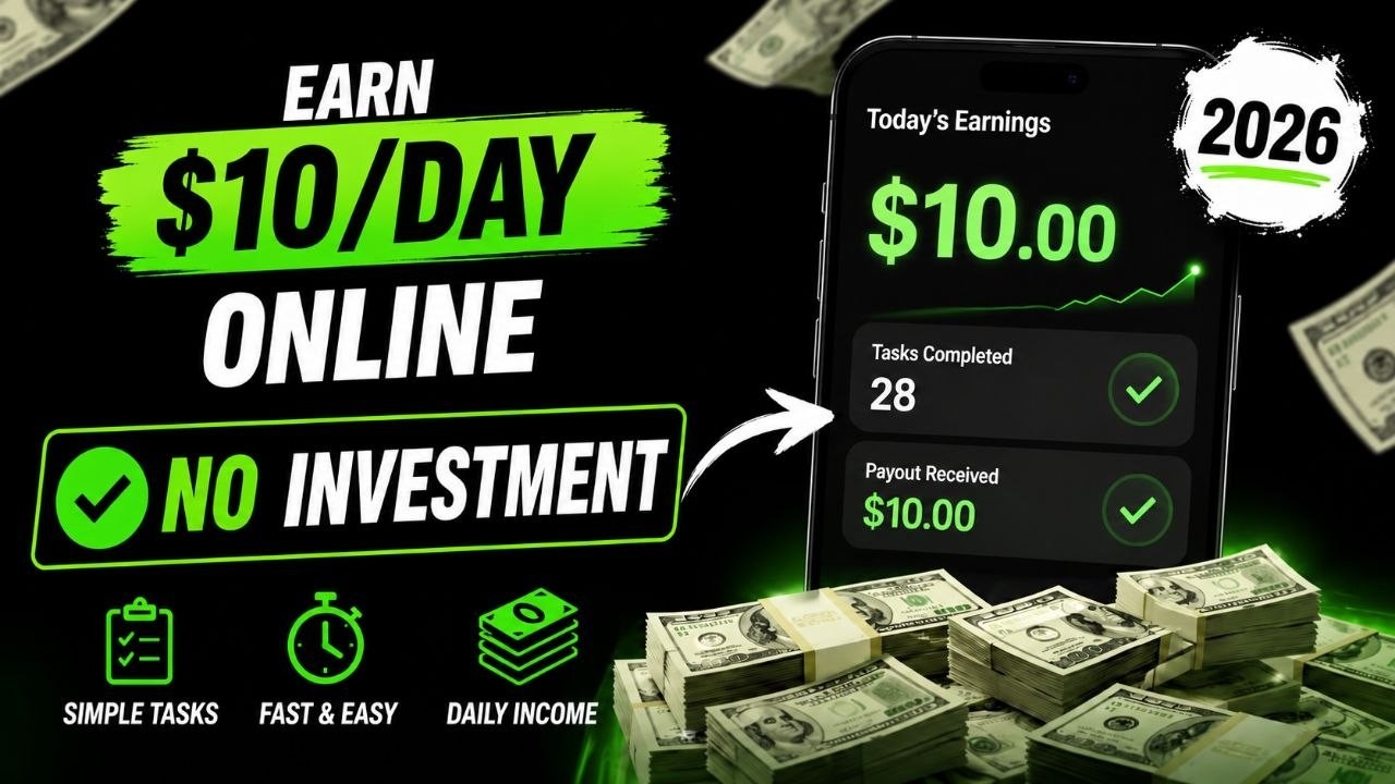 Earn 10$/Day Online ( No Investment ) in 2026 doing simple tasks