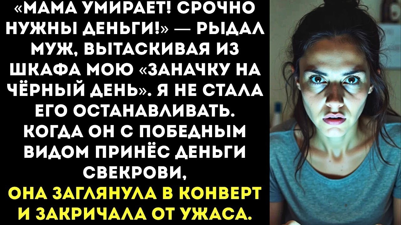 Муж украл мои похоронные сбережения на «лечение» своей матери. Но в конверте был сюрприз