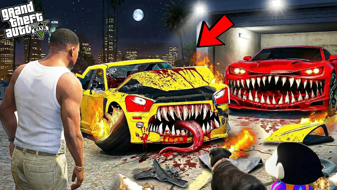 Franklin & Shinchan Attacked by Haunted Cursed Car! 😱👻 | GTA 5