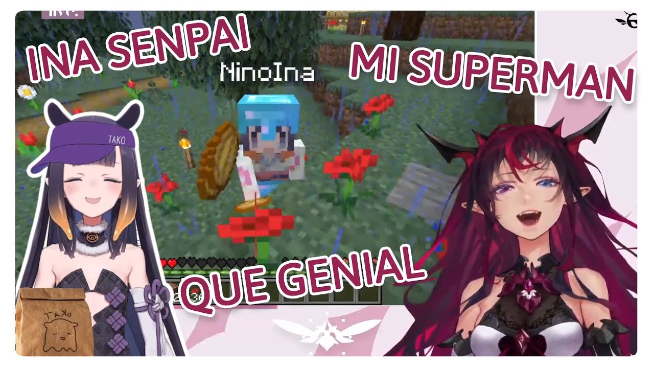 Ina llega al rescate con una entrega de Takoeats y se convierte en el superman de IRyS [Sub Español]