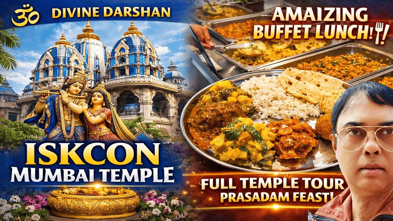 ISKCON Juhu Mumbai Darshan 🙏 Govinda’s Buffet Lunch Review | Temple Tour