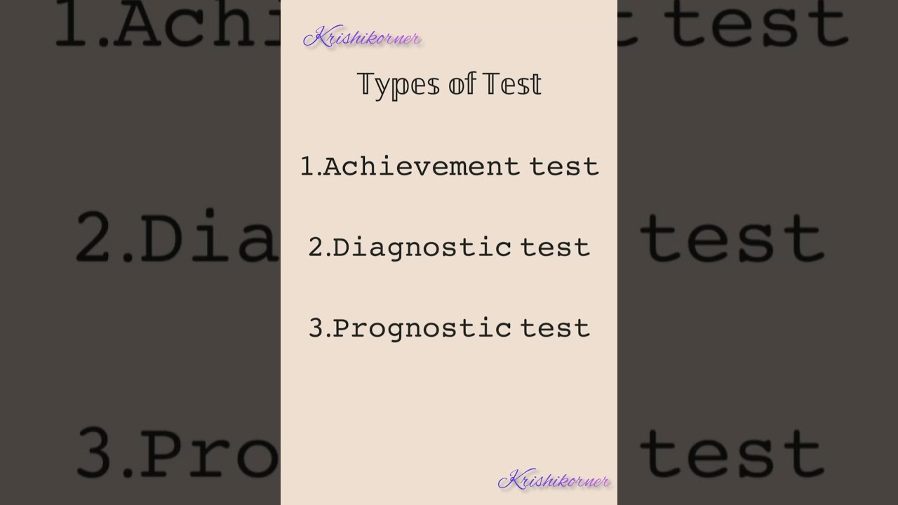 Types of test/Assessment for learning/B.Ed I year #tnteu #2ndsemester #Assessmentforlearning