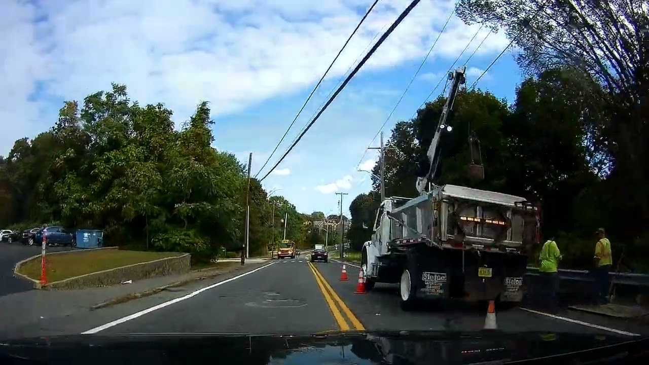 RIDOT Doing Road Work on Front Street in Lincoln, Rhode Island