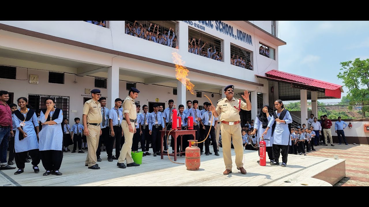 A Fire Safety Training In Flora Public School, Udhwa