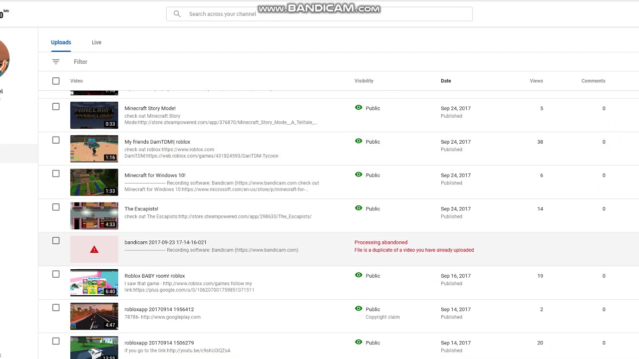 I got 2 video processing abandoned....
