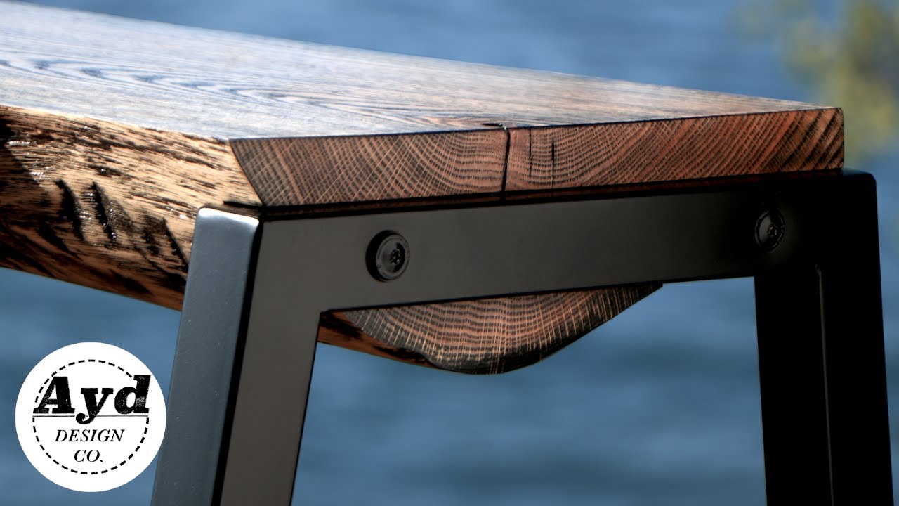 Rustic Modern Log Bench | Welded Steel Legs | DIY Woodworking Build