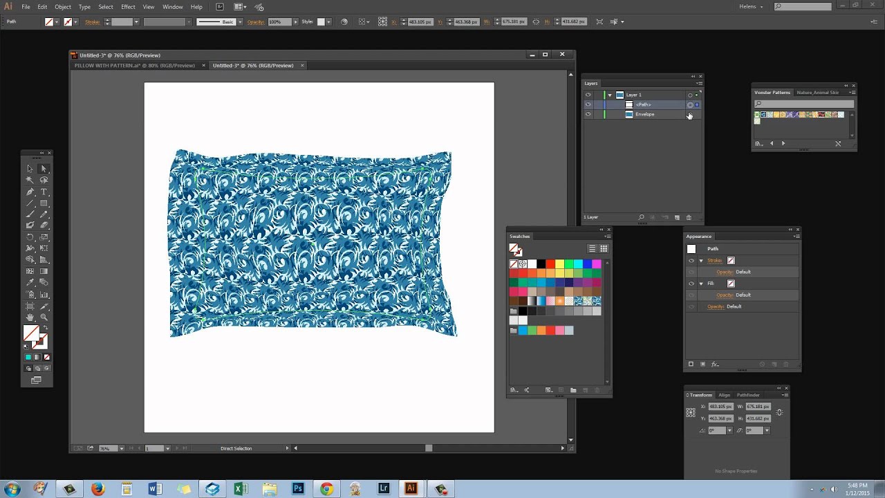 Illustrator - Apply a Pattern to a Real World Object - Working with Repeating Patterns