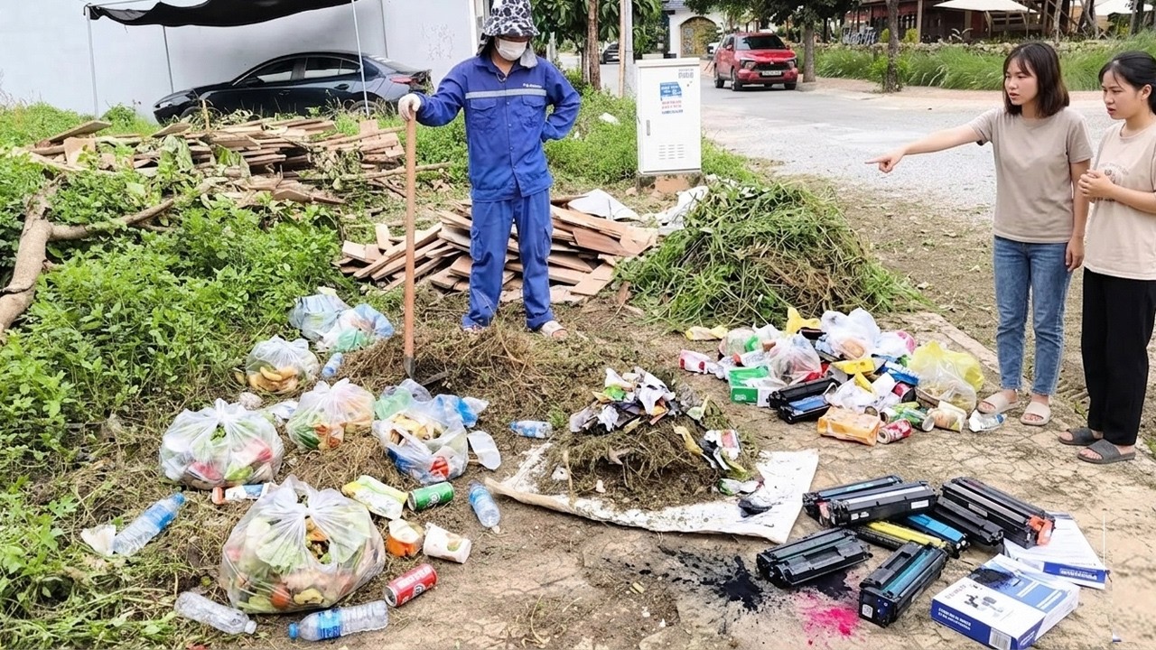 It's sad to see so much household waste and computers lying right on the sidewalk