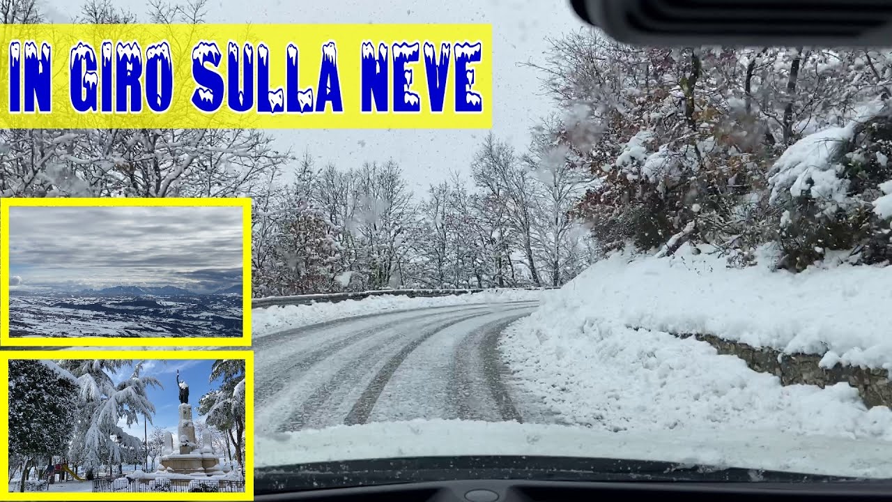 Giornata Fantastica Sulla Neve, In Giro In Auto Mentre Nevica Paesaggi Mozzafiato