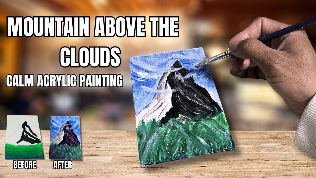 Mountain Above the Clouds | Acrylic Art Painting