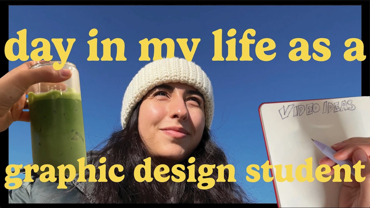 realistic day in the life - online graphic design student
