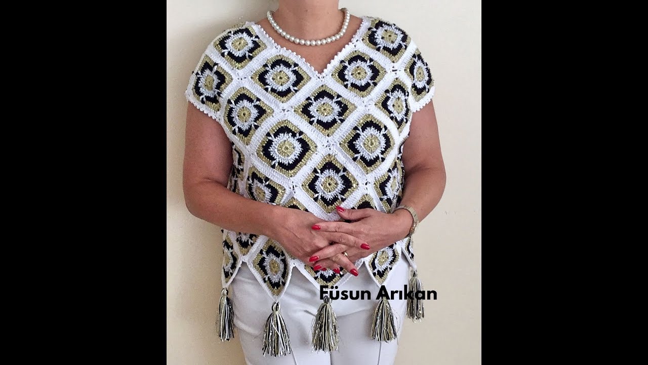 Motifli Yazlık Örgü Bluz yapımı (Crochet Blouse Tutorial)
