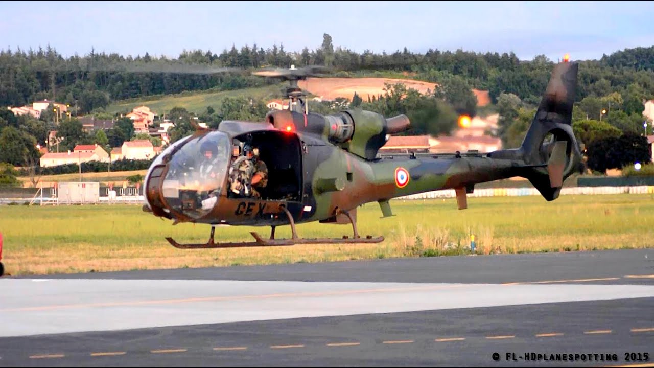 French Army SA342 Gazelle incredible departure at Albi [LBI/LFCI] !!
