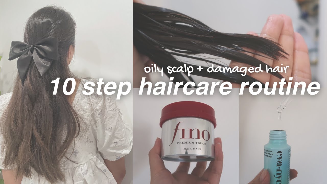nighttime haircare routine 🌙 how to use shiseido premium touch fino hair mask, eva nyc haircare