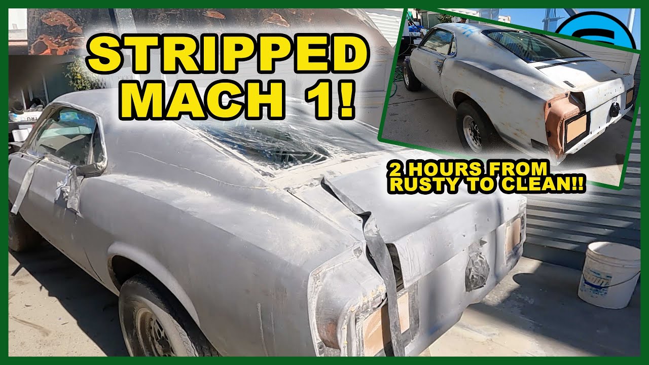 RUSTY 1970 Mustang Mach 1 Blasted To Clean Fresh Steel in 3.5 Minutes! | Dustless Blasting Car