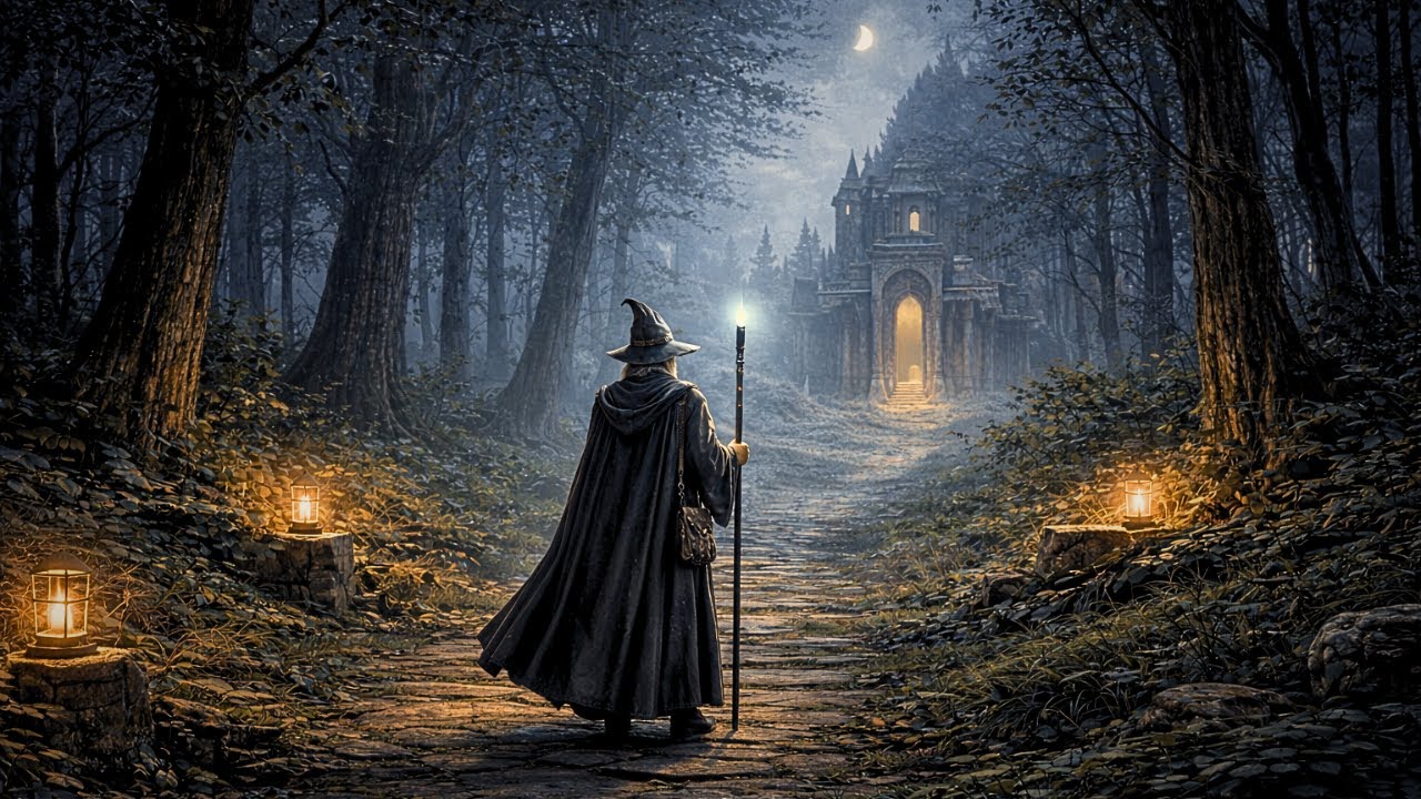 Path of the Wizard: Moonlit Sanctuary | Calm Medieval Fantasy Ambience