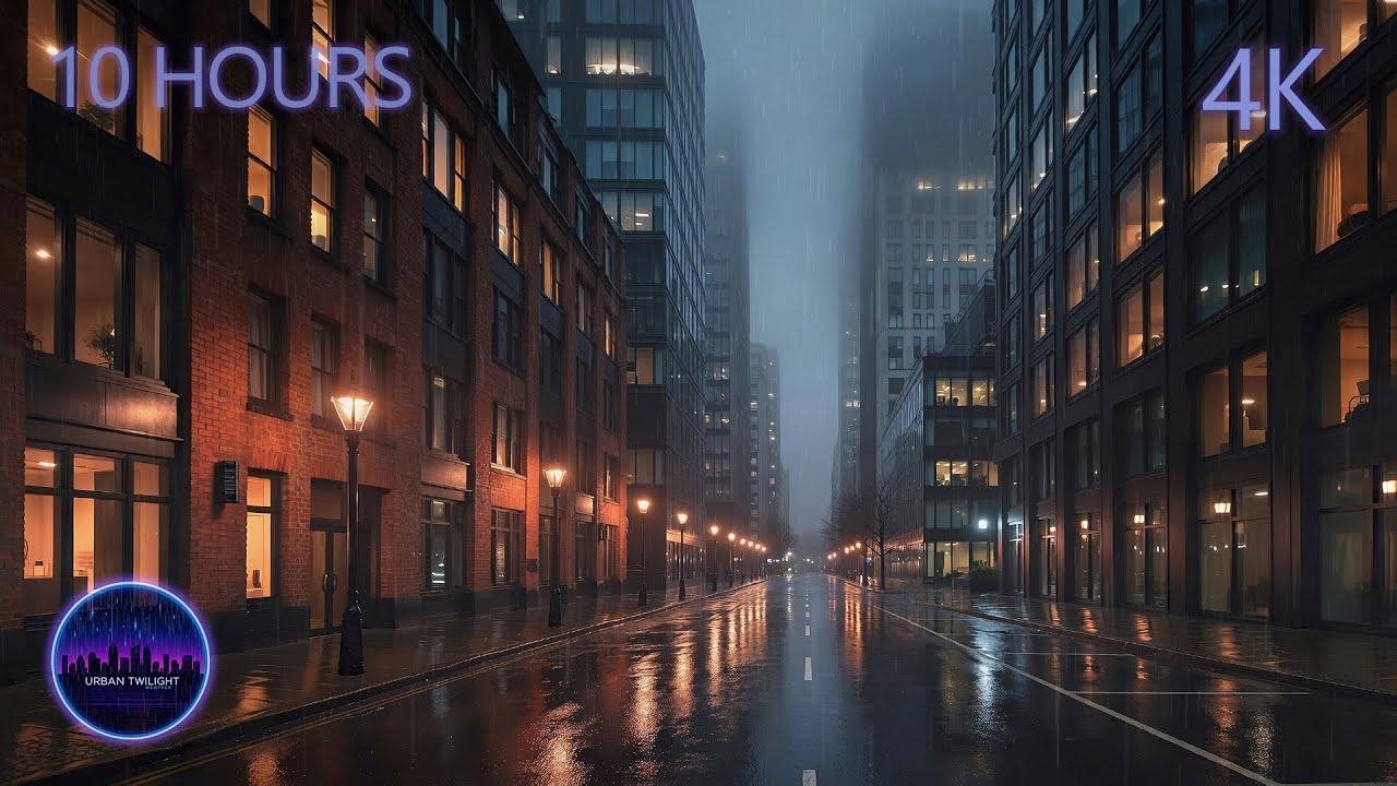 The Mistline Avenue | 11 Hours of Quiet Rain & City Glow